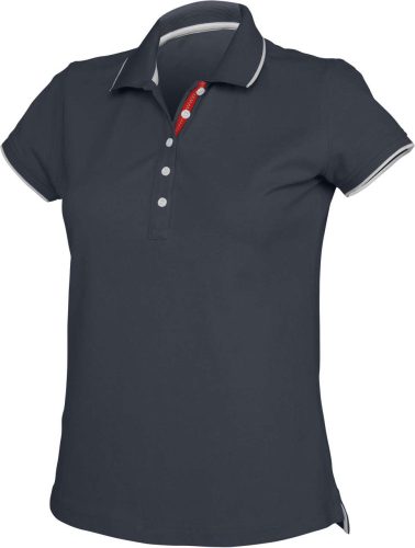 Kariban NŐI SHORT-SLEEVED Galléros póló Navy/White/Red