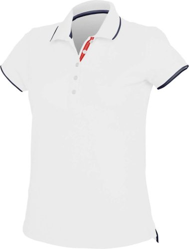 Kariban NŐI SHORT-SLEEVED Galléros póló White/Navy