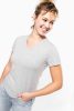 Kariban Női Rövid Ujjú V-Nyakú Póló Light Grey Heather