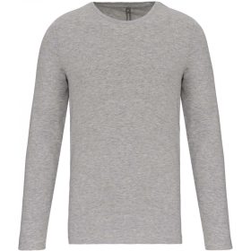   Kariban Férfi Hosszú Ujjú Környakú Póló Light Grey Heather