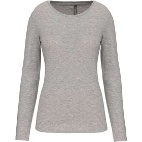   Kariban Női Hosszú Ujjú Környakú Póló Light Grey Heather