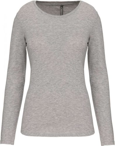 Kariban NŐI HOSSZÚ UJJÚ KÖRNYAKÚ PÓLÓ Light Grey Heather