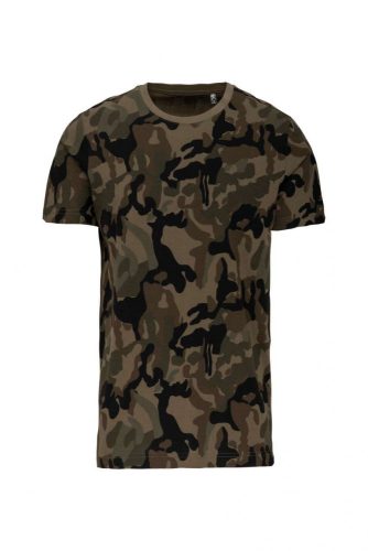 Kariban FÉRFI RÖVID UJJÚ TEREPMINTÁS PÓLÓ Olive Camouflage