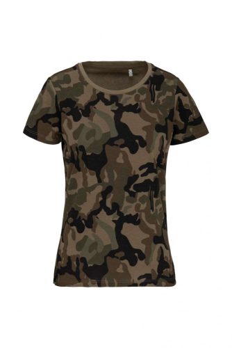 Kariban NŐI RÖVID UJJÚ TEREPMINTÁS PÓLÓ Olive Camouflage