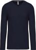 Kariban Férfi Hosszú Ujjú V-Nyakú Póló Navy