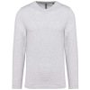 Kariban Férfi Hosszú Ujjú Környakú Póló Ash Heather