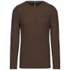 Kariban Férfi Hosszú Ujjú Környakú Póló Chocolate