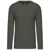 Kariban Férfi Hosszú Ujjú Környakú Póló Dark Khaki