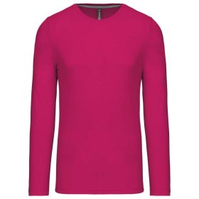 Kariban Férfi Hosszú Ujjú Környakú Póló Fuchsia