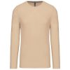 Kariban Férfi Hosszú Ujjú Környakú Póló Light Sand