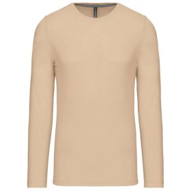 Kariban Férfi Hosszú Ujjú Környakú Póló Light Sand