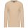 Kariban Férfi Hosszú Ujjú Környakú Póló Light Sand