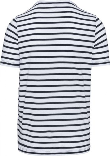 Kariban Csíkos Rövid Ujjú Zsebestengerész Póló Striped White/Navy
