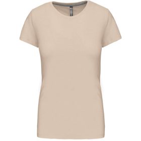 Kariban Női Rövid Ujjú Környakú Póló Light Sand