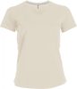 Kariban Női Rövid Ujjú V-Nyakú Póló Light Sand