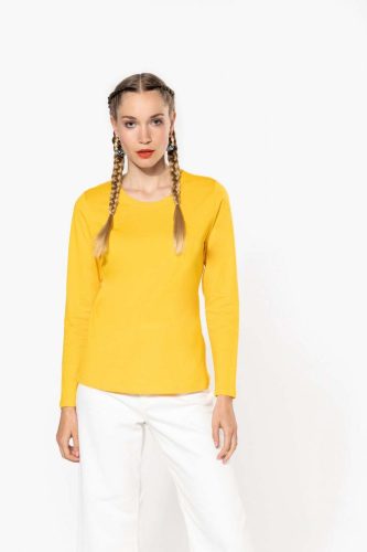 Kariban Női Hosszú Ujjú Környakú Póló Yellow