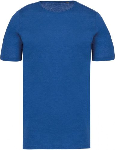 Kariban FÉRFI SHORT-SLEEVED ORGANIC PÓLÓ WITH RAW EDGE LINE Ocean Blue Heather