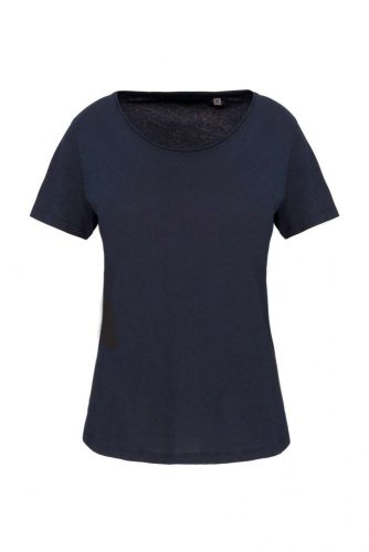 Kariban FÉRFI SHORT-SLEEVED ORGANIC PÓLÓ WITH RAW EDGE LINE Navy