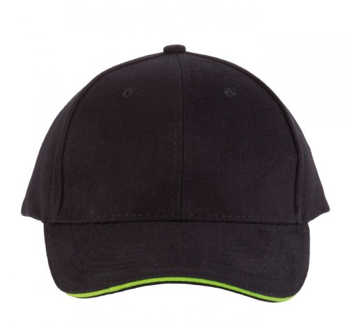 K-UP ORLANDO - 6 paneles baseball sapka Black/Lime