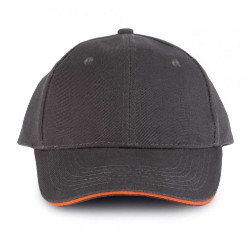 K-UP ORLANDO - 6 paneles baseball sapka Dark Grey/Orange