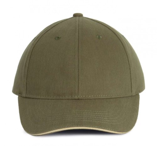 K-UP ORLANDO - 6 paneles baseball sapka Olive Green/Beige