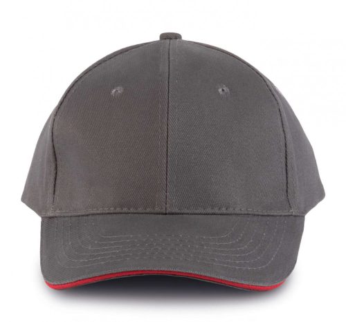 K-UP ORLANDO - 6 paneles baseball sapka Slate Grey/Red