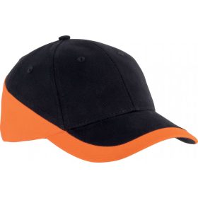 K-UP RACING - Two-Tone 6 Paneles Baseball Sapka Black/Orange