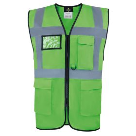   Korntex Comfort Executive Láthatósági Mellény "Hamburg" - Multifunkciós Zsebevel Zöld