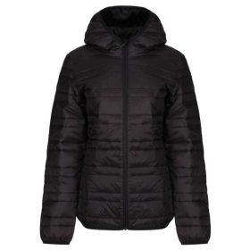 Regatta WOMENS HOODED PACKAWAY FIREDOWN JACKET Black/Black L