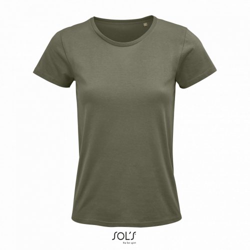 SOL'S CRUSADER NŐI - ROUND-NECK FITTED JERSEY PÓLÓ Khaki