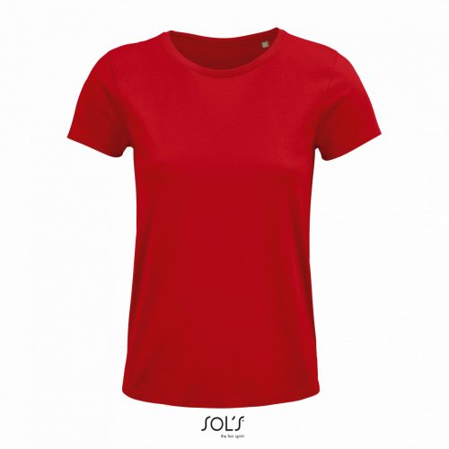 SOL'S CRUSADER NŐI - ROUND-NECK FITTED JERSEY PÓLÓ Red