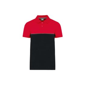   Designed To Work Unisex Eco-Friendly Two-Tone Short Sleeve Póló Ing Black/Red