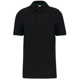   Designed To Work Férfi Short-Sleeved Contrasting Mindennapi Póló Ing Black/Kelly Green