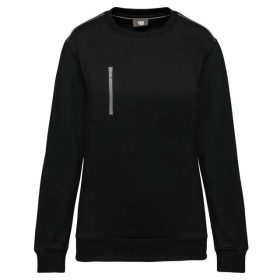   Designed To Work Unisex Mindennapi Contrasting Pocket Pulóver Black/Silver