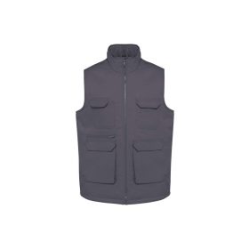   Designed To Work Uniszex Bélelt Többzsebes Polycotton Mellény Convoy Grey
