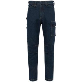 Designed To Work Férfi Többzsebes Denim Nadrág Blue Rinse